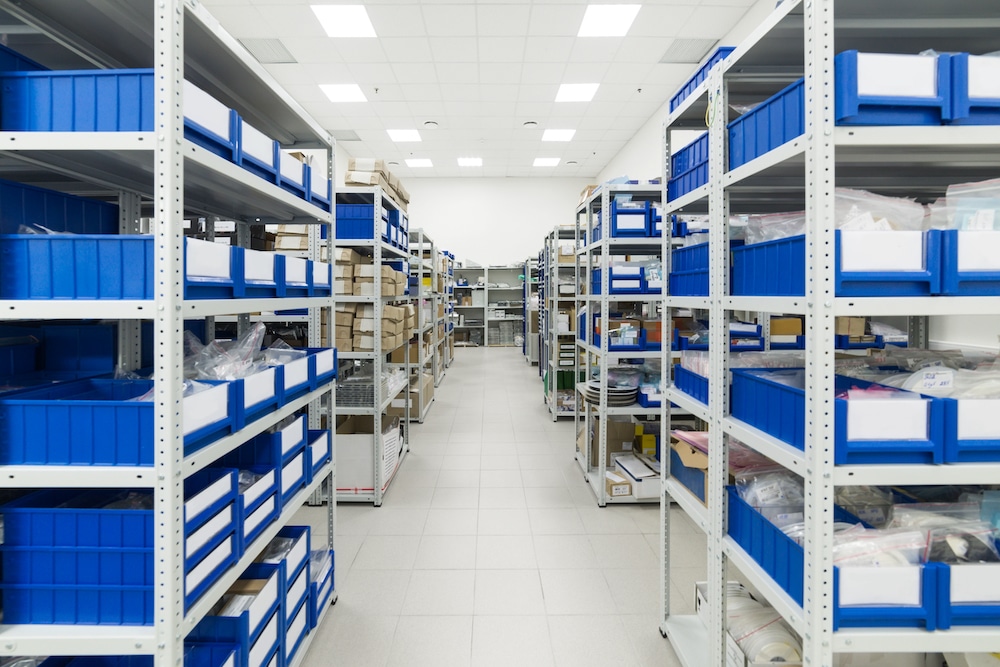 warehouse shelves